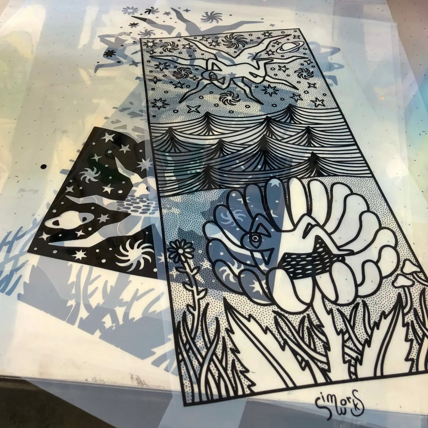 SIMWORKS Earth Gazer Screen Print by Nicholas Haig-Arack