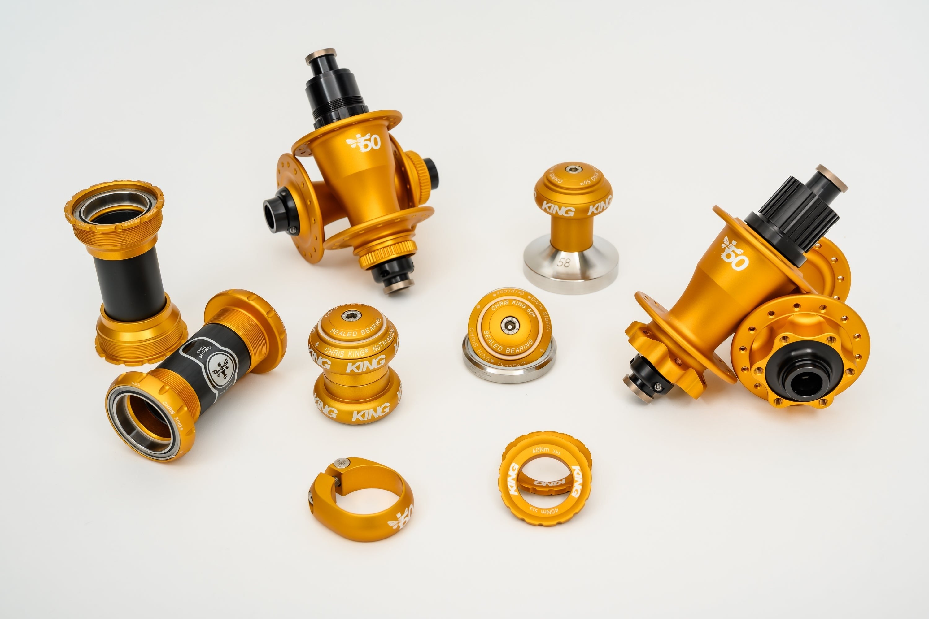 CHRIS KING Headset Spacer Kits Matte Gold 50th