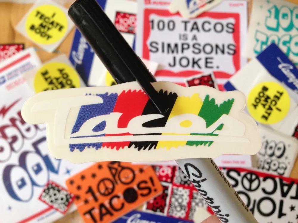100 TACOS Spicy Stem Decals