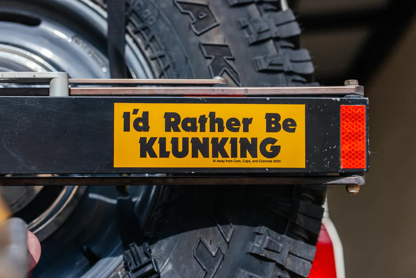 THE RADAVIST Sticker - I'd Rather Be Klunking - Gold