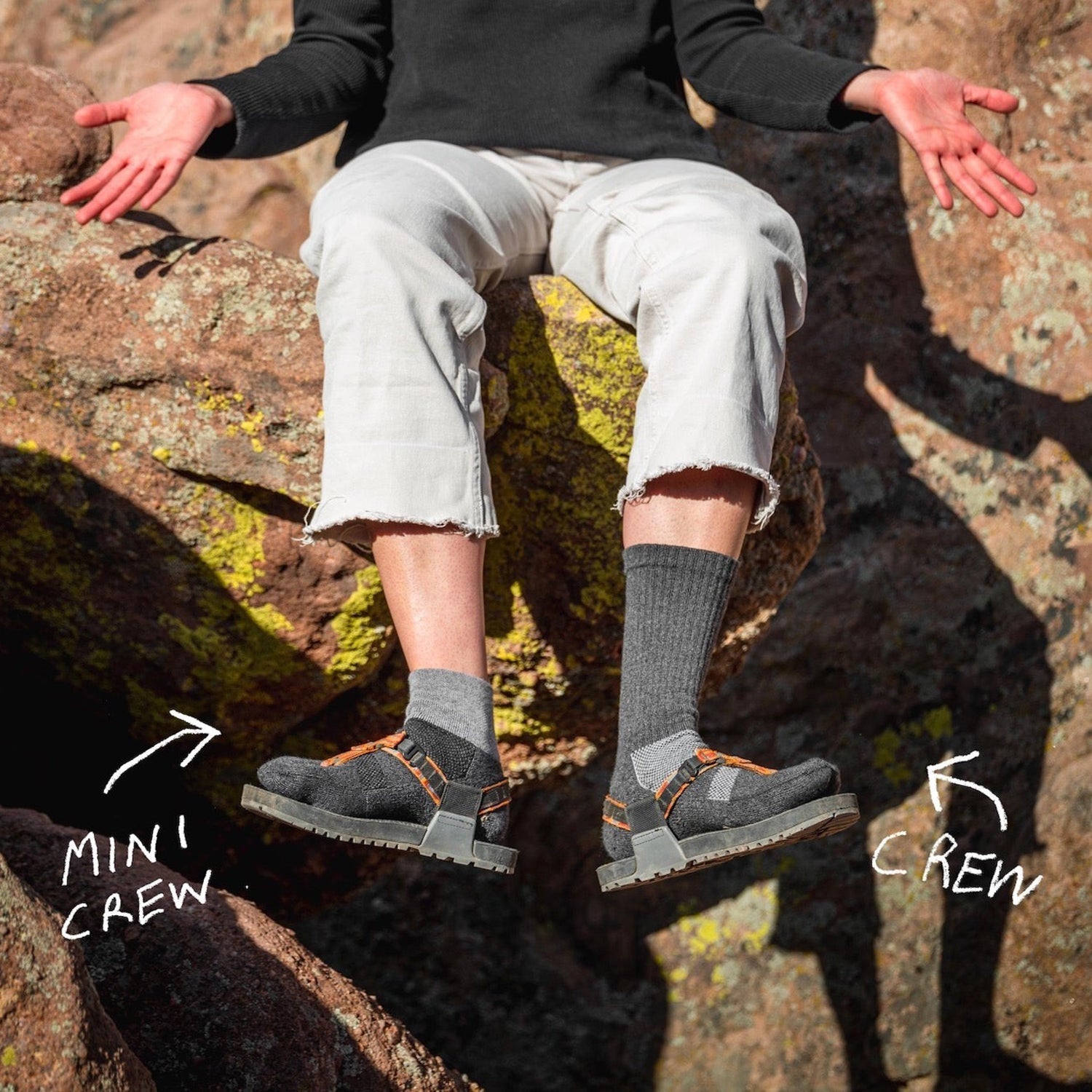 BEDROCK SANDALS Crew Performance Split-Toe Socks