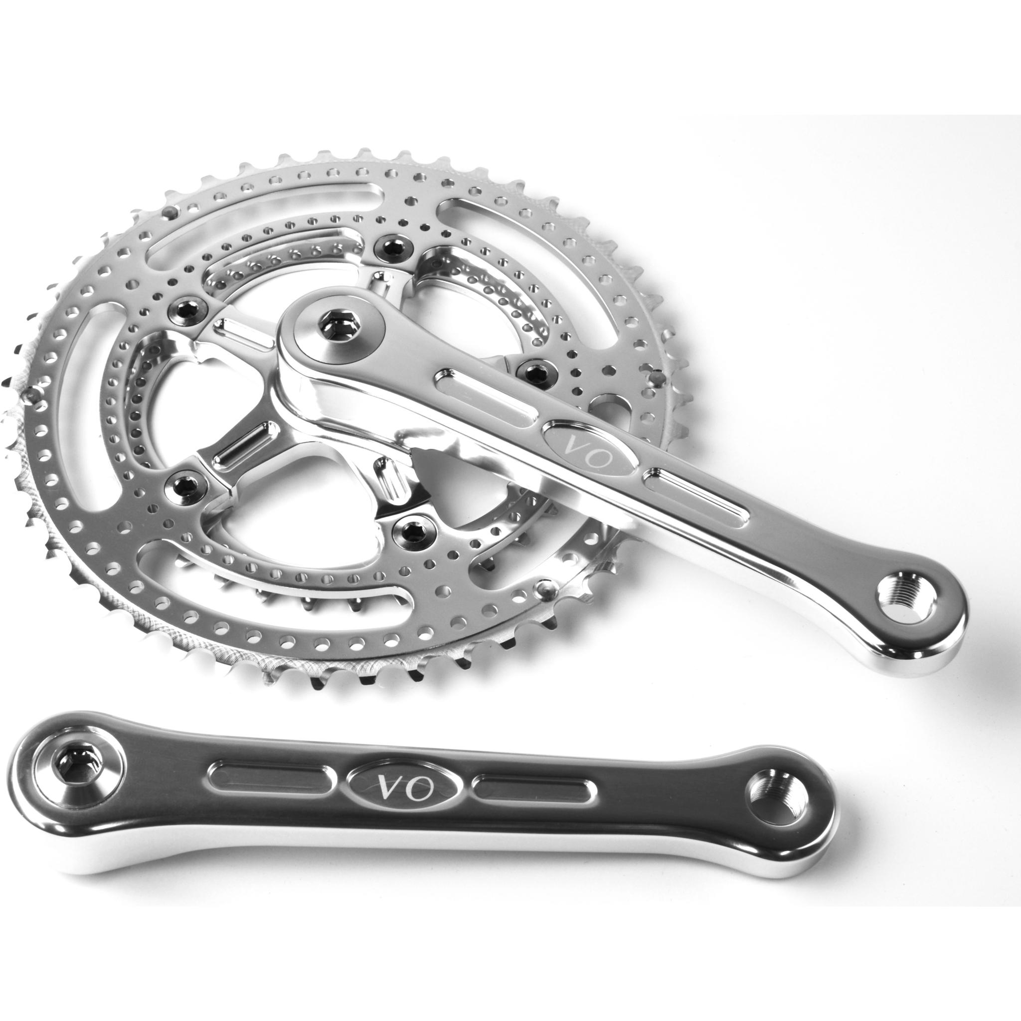 VELO ORANGE Grand Cru Drillium 110 Fluted Double Crankset