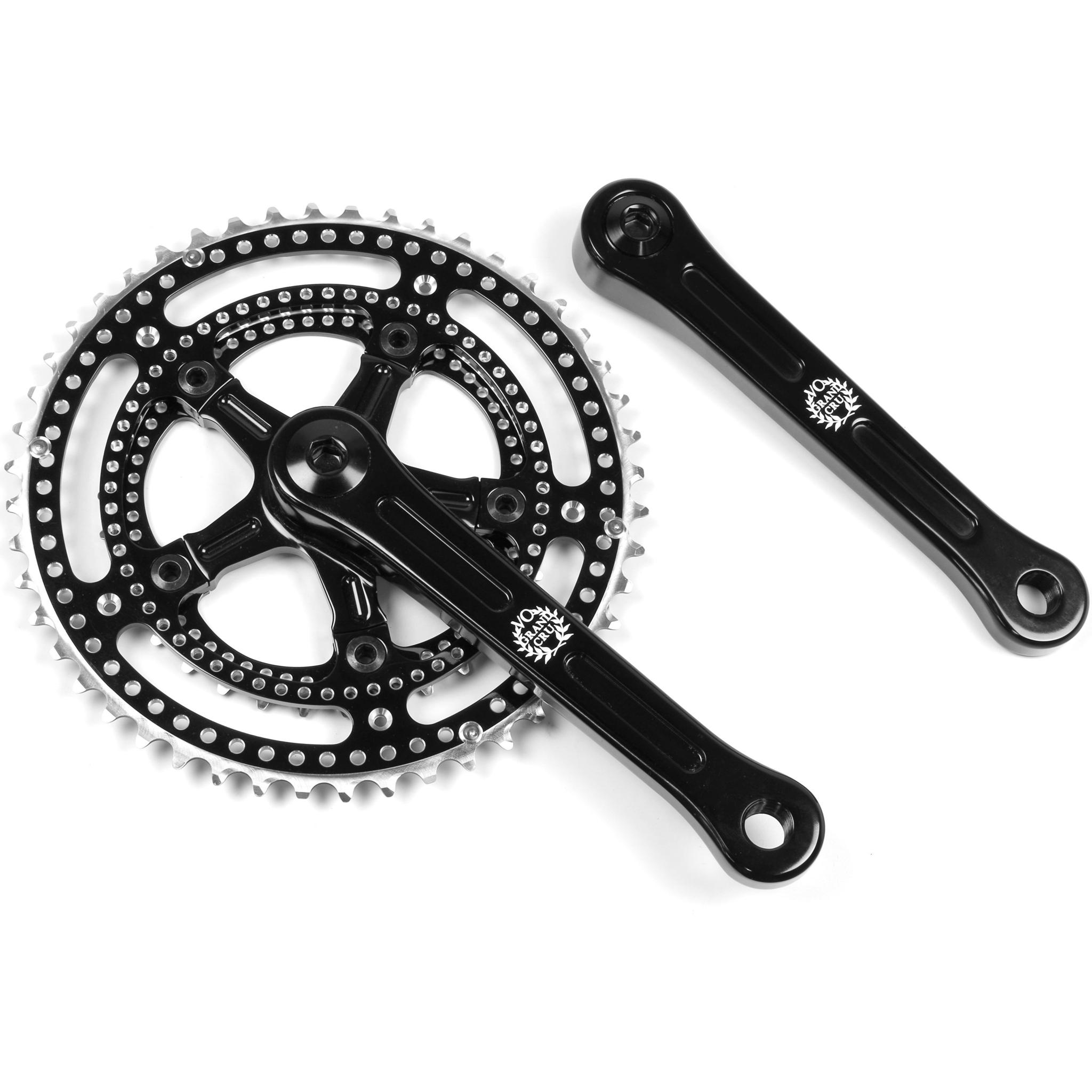 VELO ORANGE Grand Cru Drillium 110 Fluted Double Crankset
