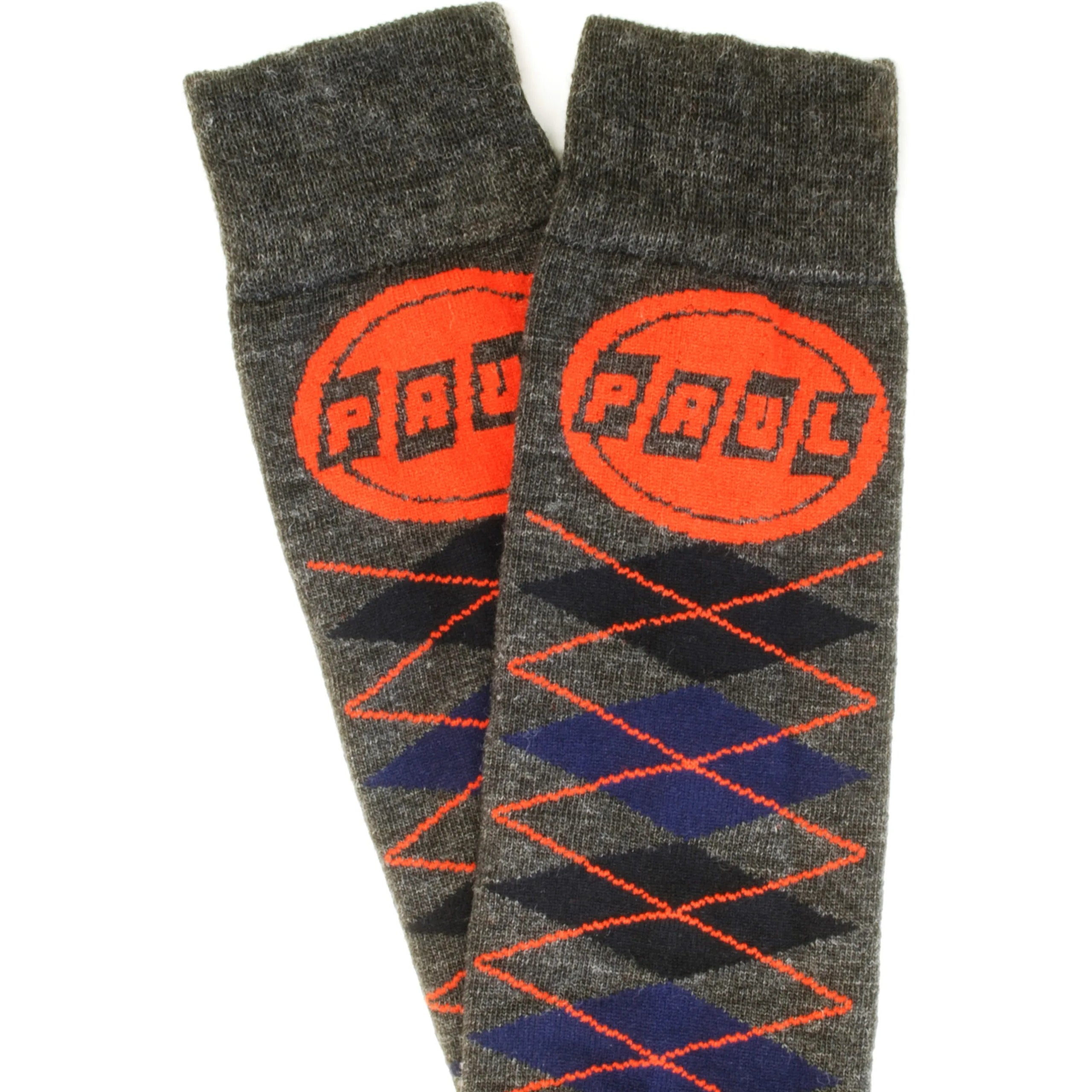 PAUL COMPONENT Wool Knee High Logo Argyle