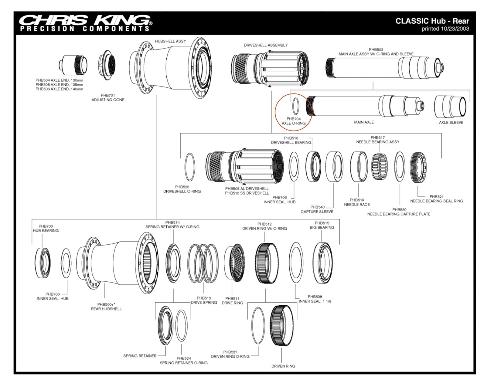 CHRIS KING Axle O-ring