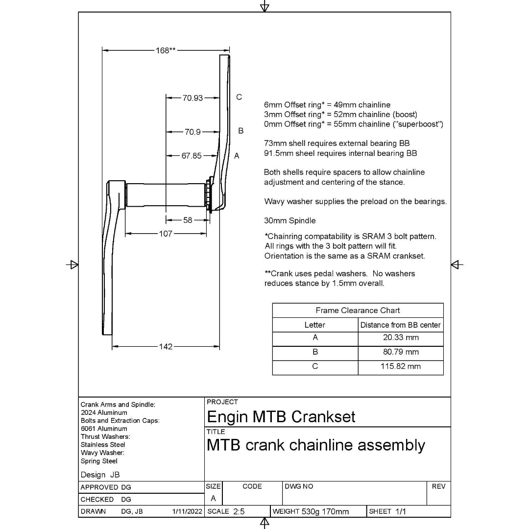 ENGIN CYCLES Port Royal Crankset