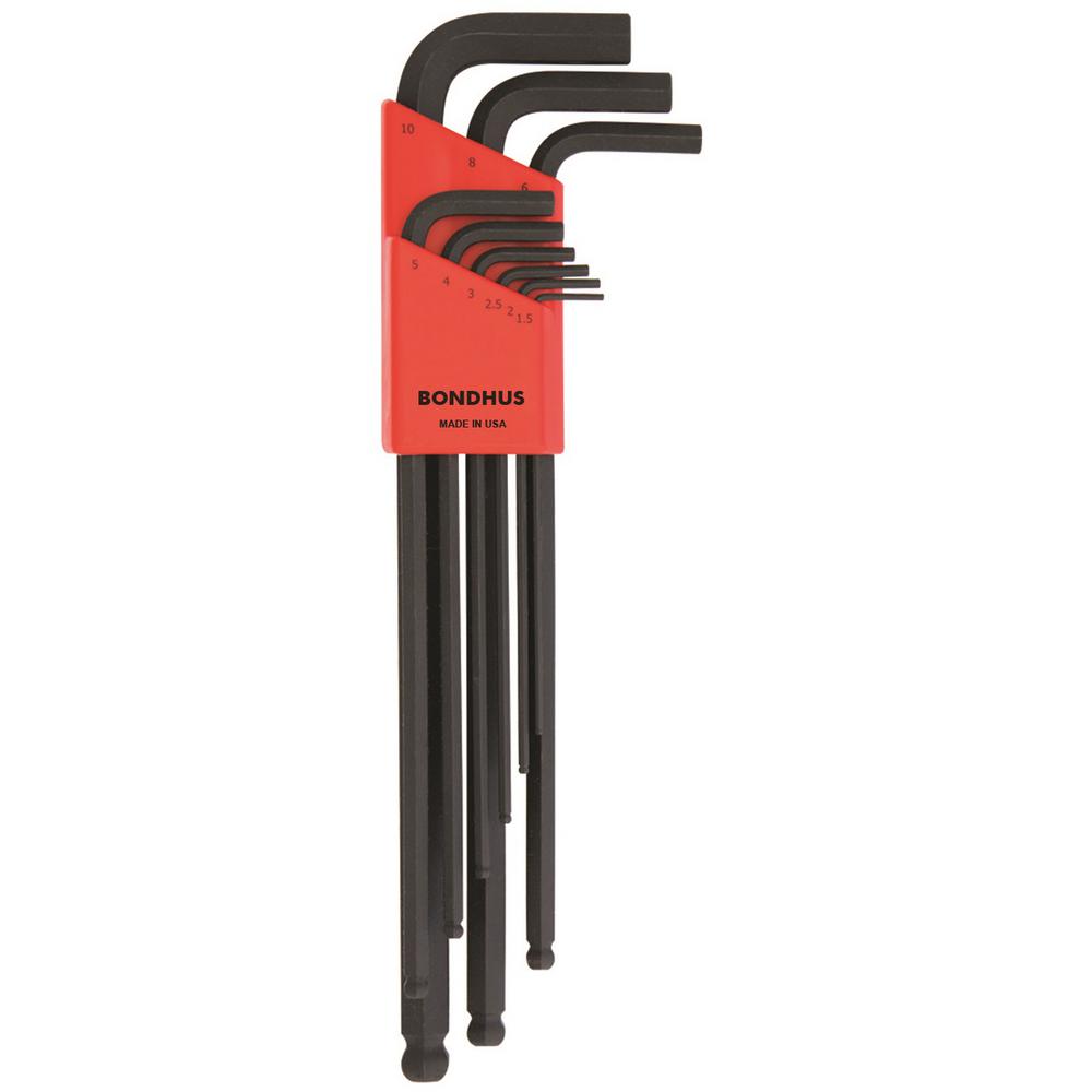 BONDHUS Ball End Hex Wrench Set of 9