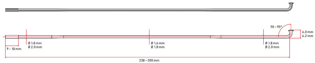 DT SWISS Competition Spoke 1.8 / 1.6