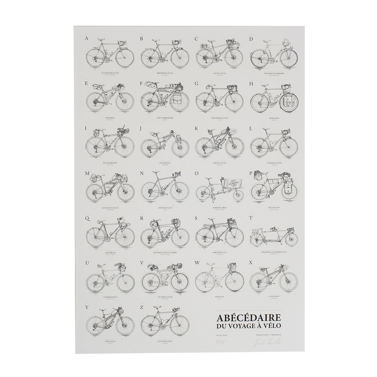 ATLAS DU CYCLE A-Z of Bicycle Touring Poster