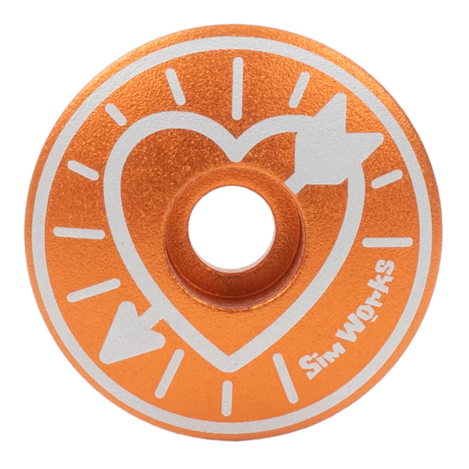 SIMWORKS Heart & Arrow Stem Cap - Sunrise 2026 Limited