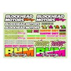 BLOCKHEAD MOTORS 90’s Neon Decal Sheet