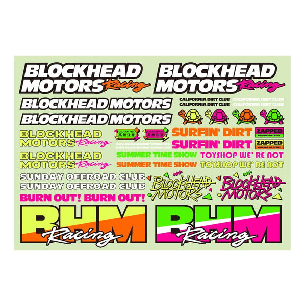 BLOCKHEAD MOTORS 90's Neon Decal Sheet
