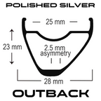 ASTRAL CYCLING Outback Rim - Polish Silver
