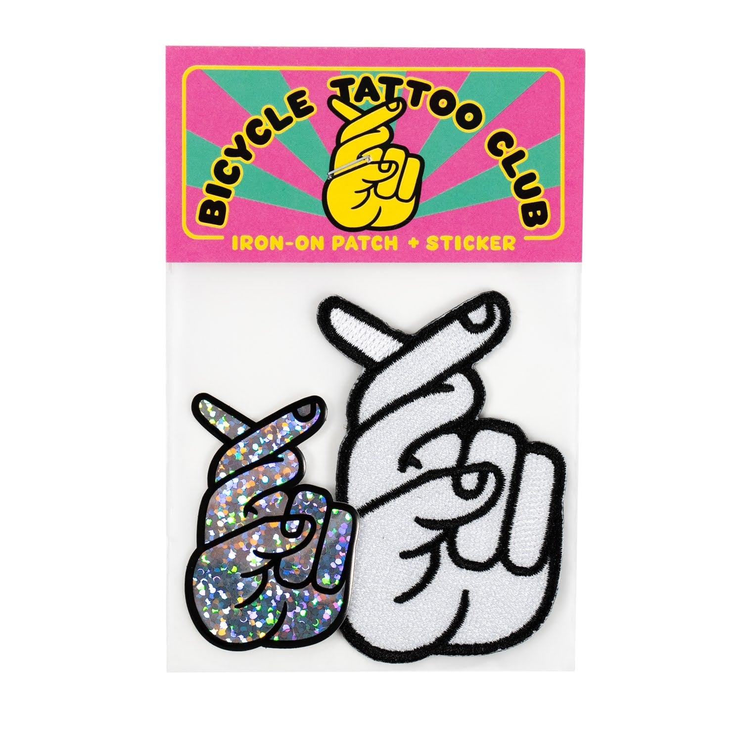 BICYCLE TATTOO CLUB Double Crossed Iron-on Patch and Sticker