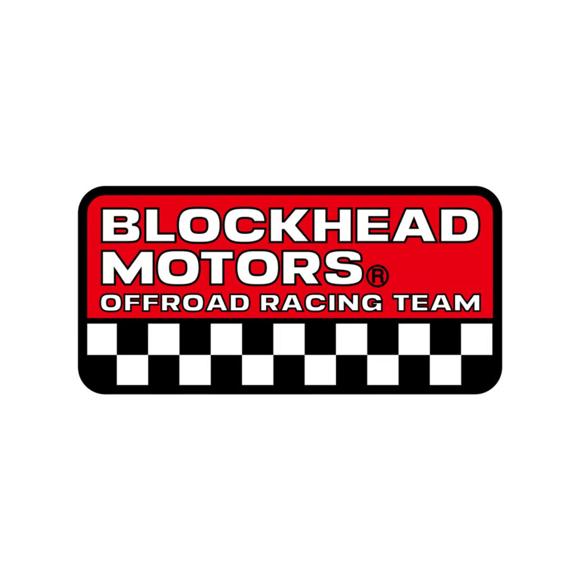 BLOCKHEAD MOTORS BHM Red & Checkered Sticker