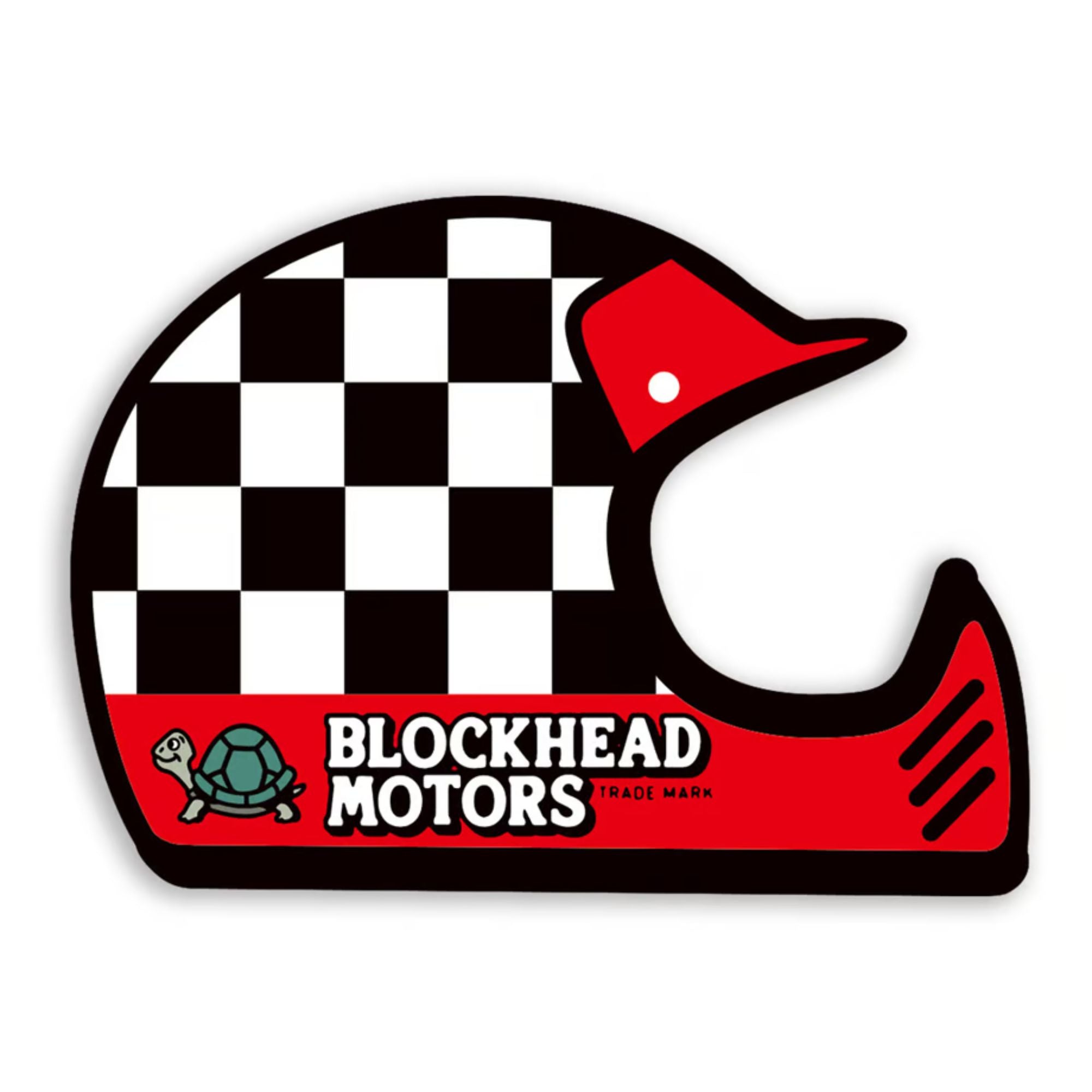 BLOCKHEAD MOTORS Check Helmet Sticker (off-road/red)