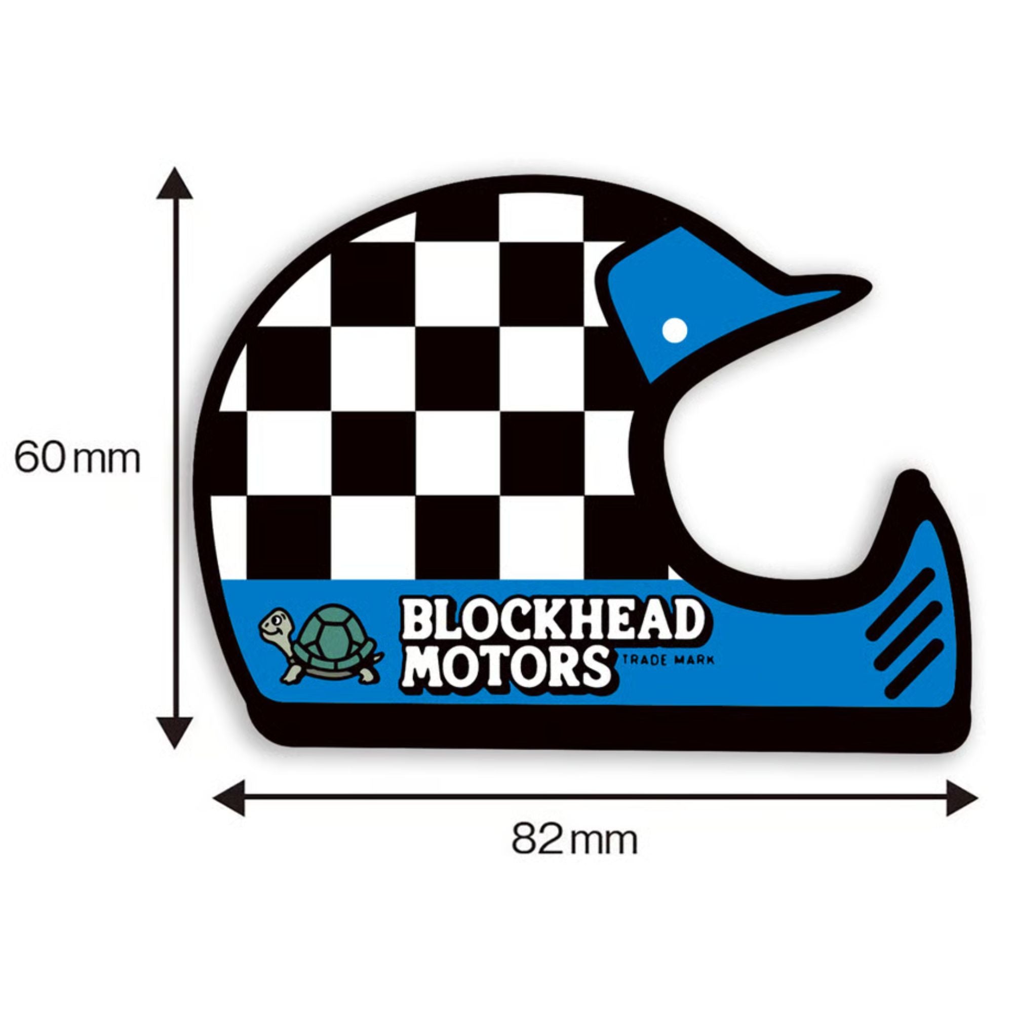 BLOCKHEAD MOTORS Check Helmet Sticker (off-road/blue)