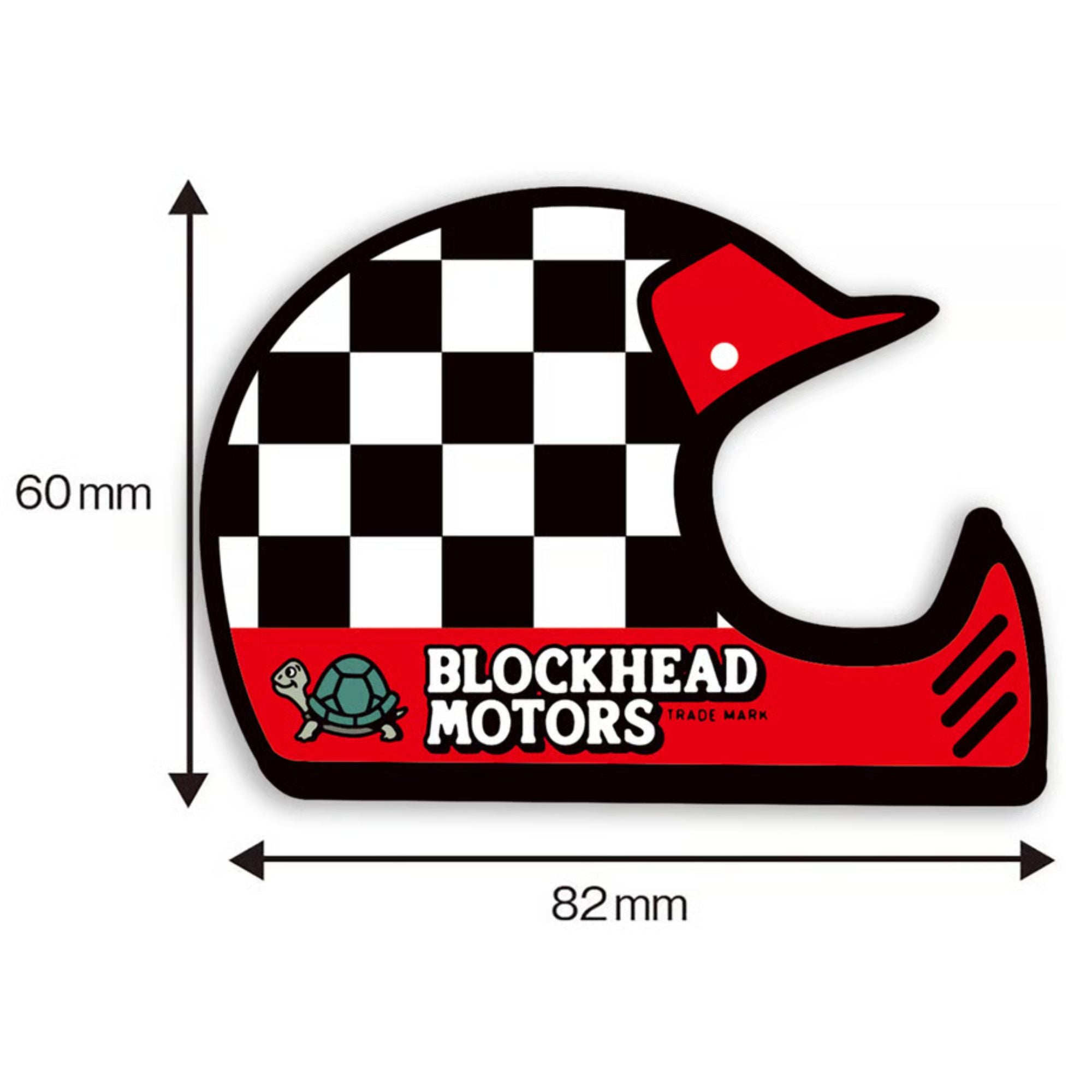 BLOCKHEAD MOTORS Check Helmet Sticker (off-road/red)