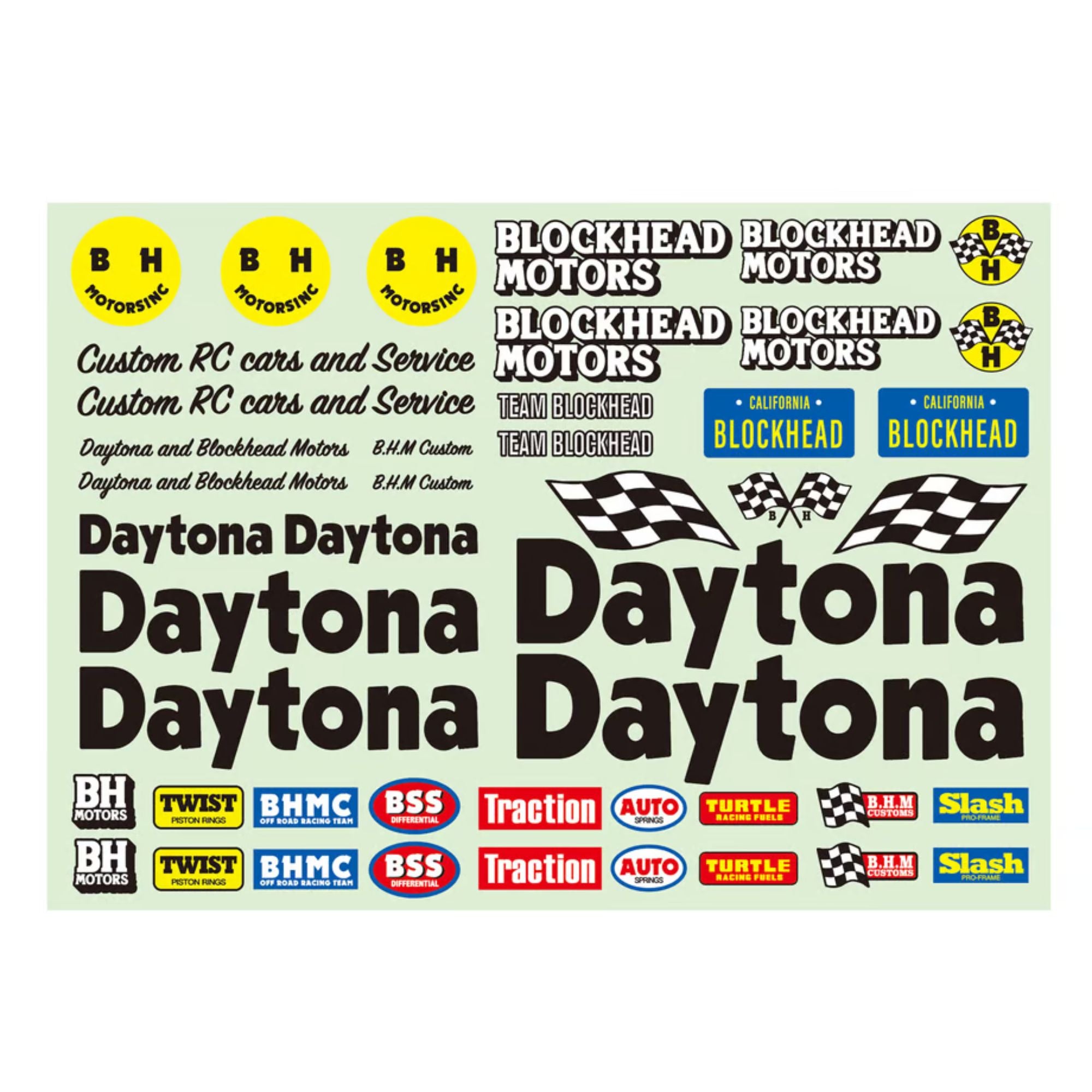 BLOCKHEAD MOTORS Daytona x BLOCKHEAD MOTORS Collaboration Decal Sheet