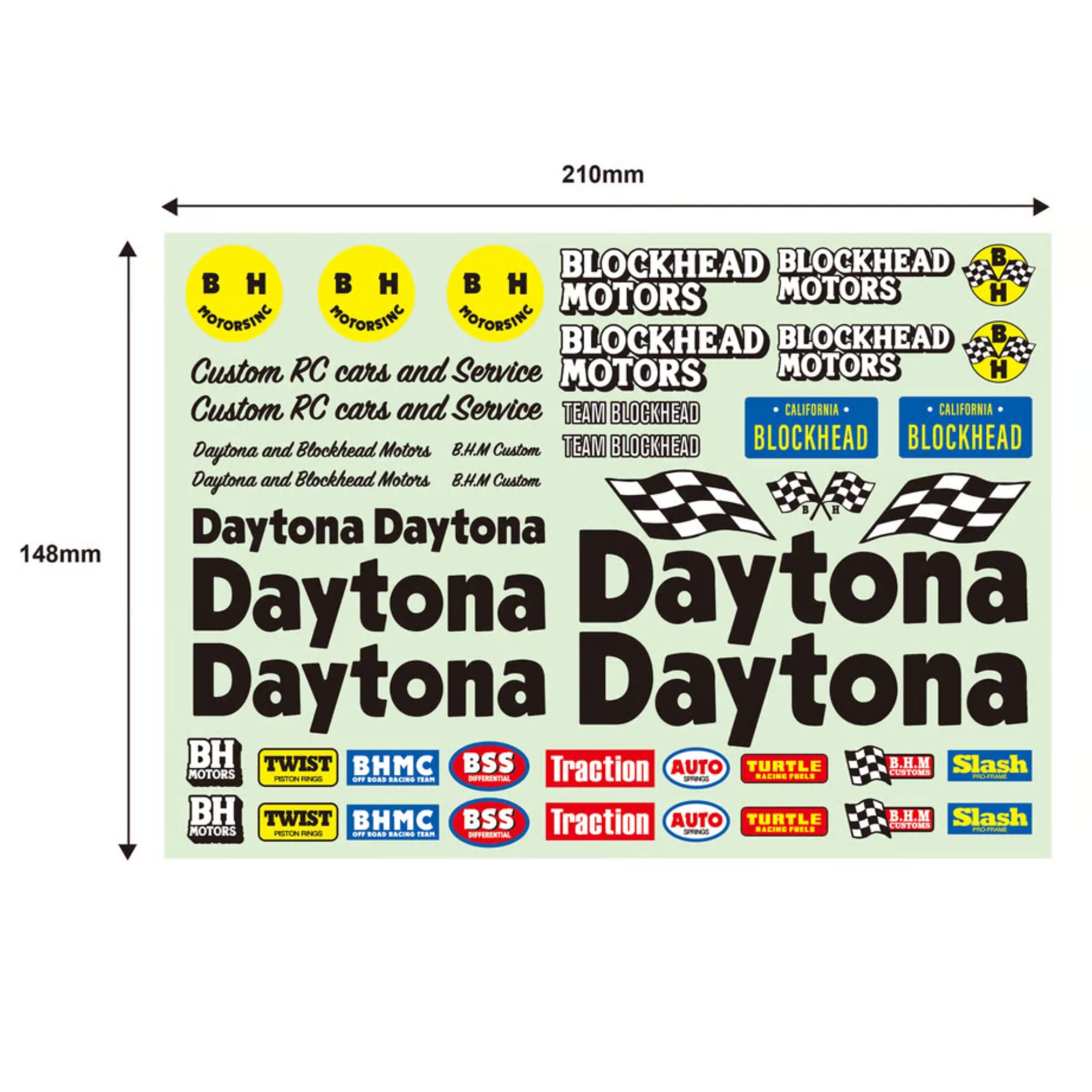 BLOCKHEAD MOTORS Daytona x BLOCKHEAD MOTORS Collaboration Decal Sheet