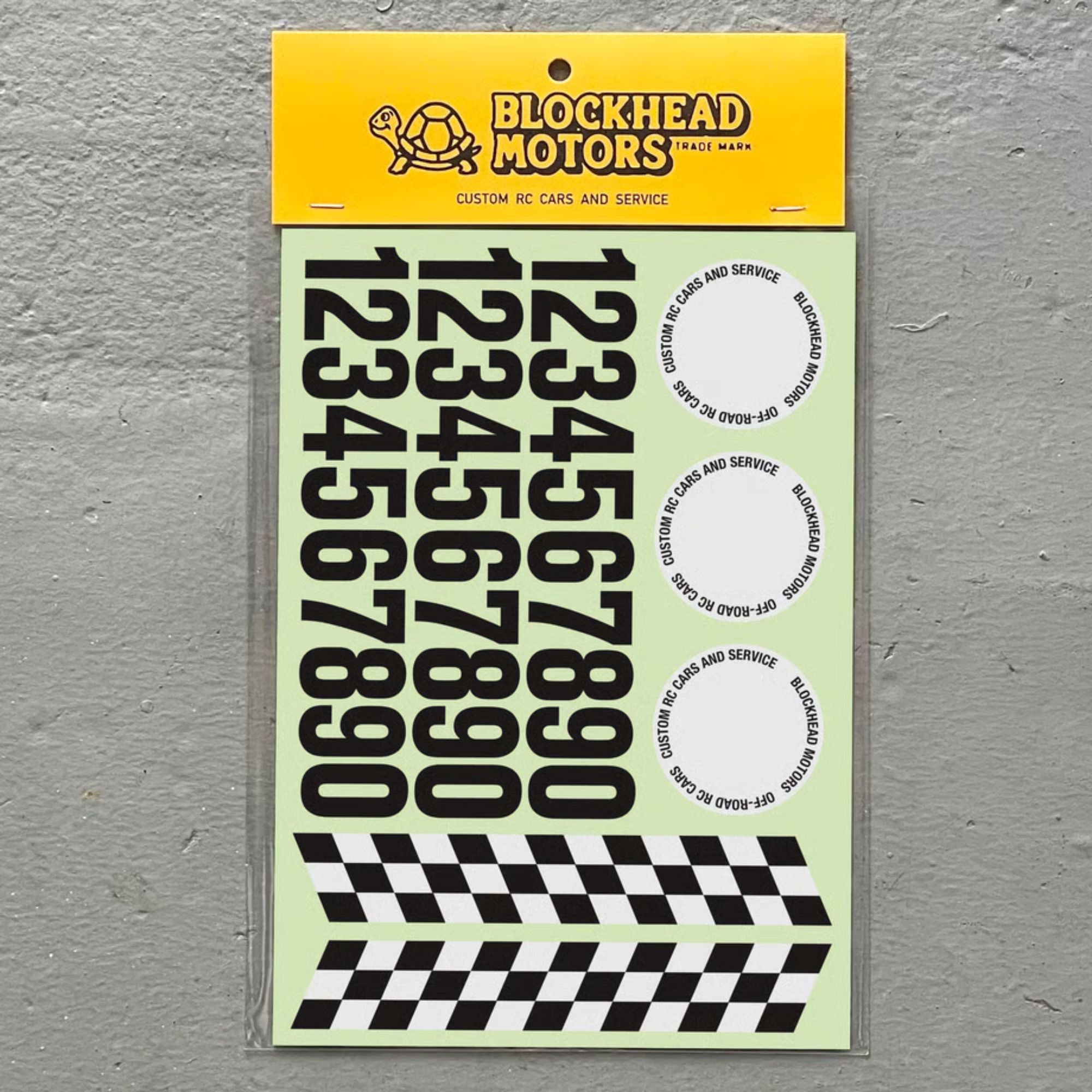 BLOCKHEAD MOTORS Number Decal Sheet