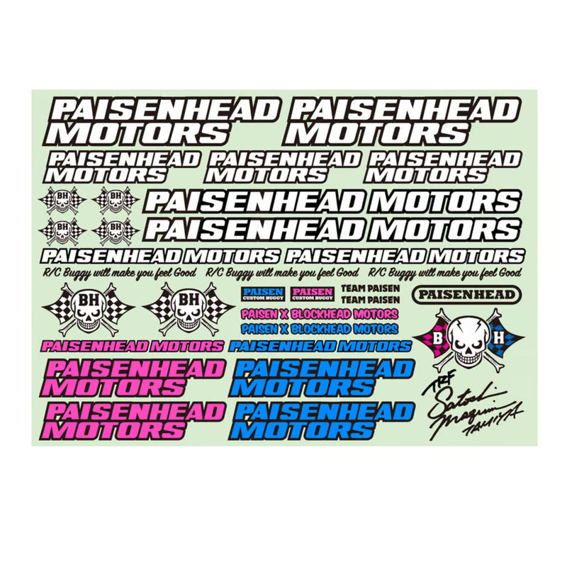 BLOCKHEAD MOTORS PAISEN x BLOCKHEAD MOTORS Collaboration Decal Sheet