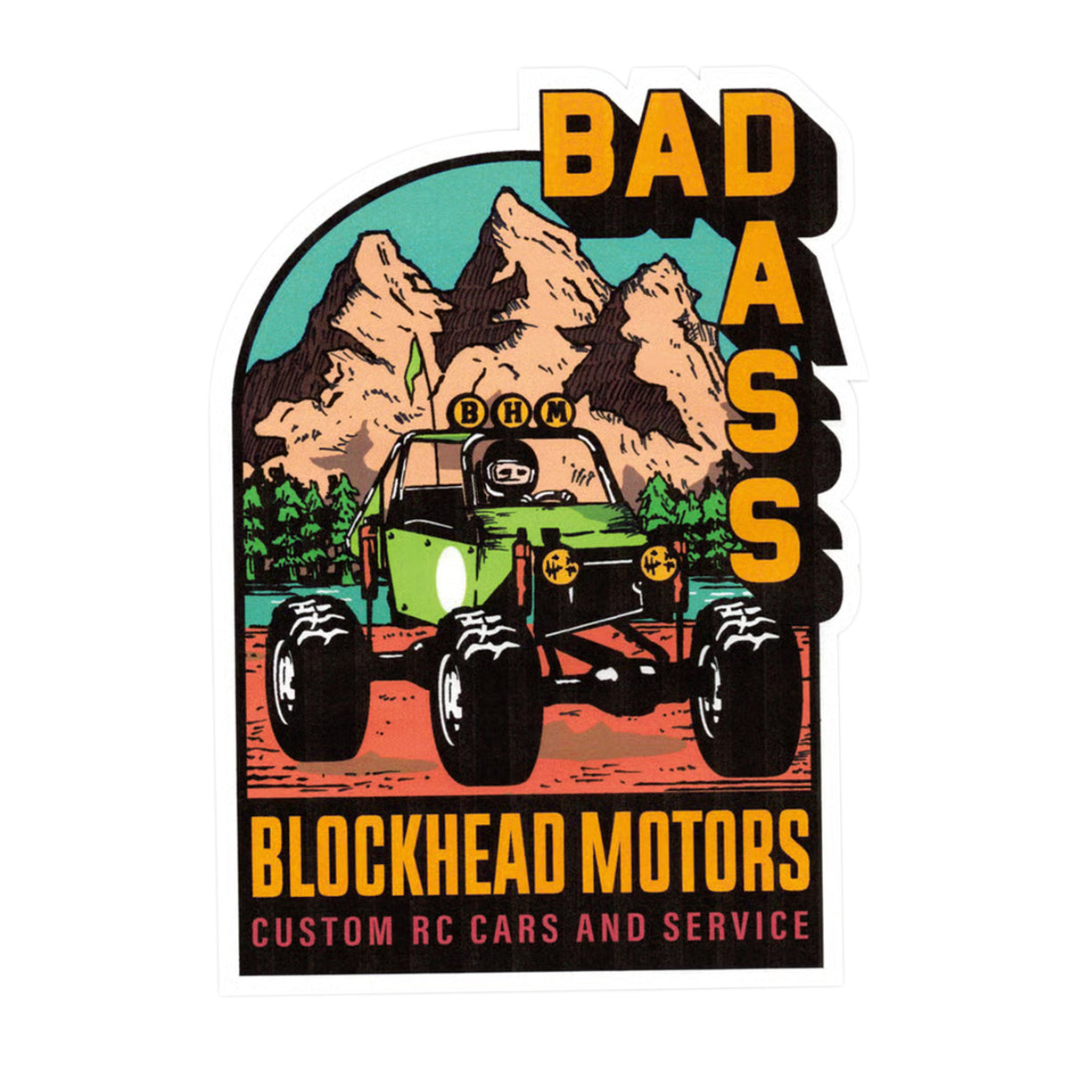 BLOCKHEAD MOTORS Badass Sticker