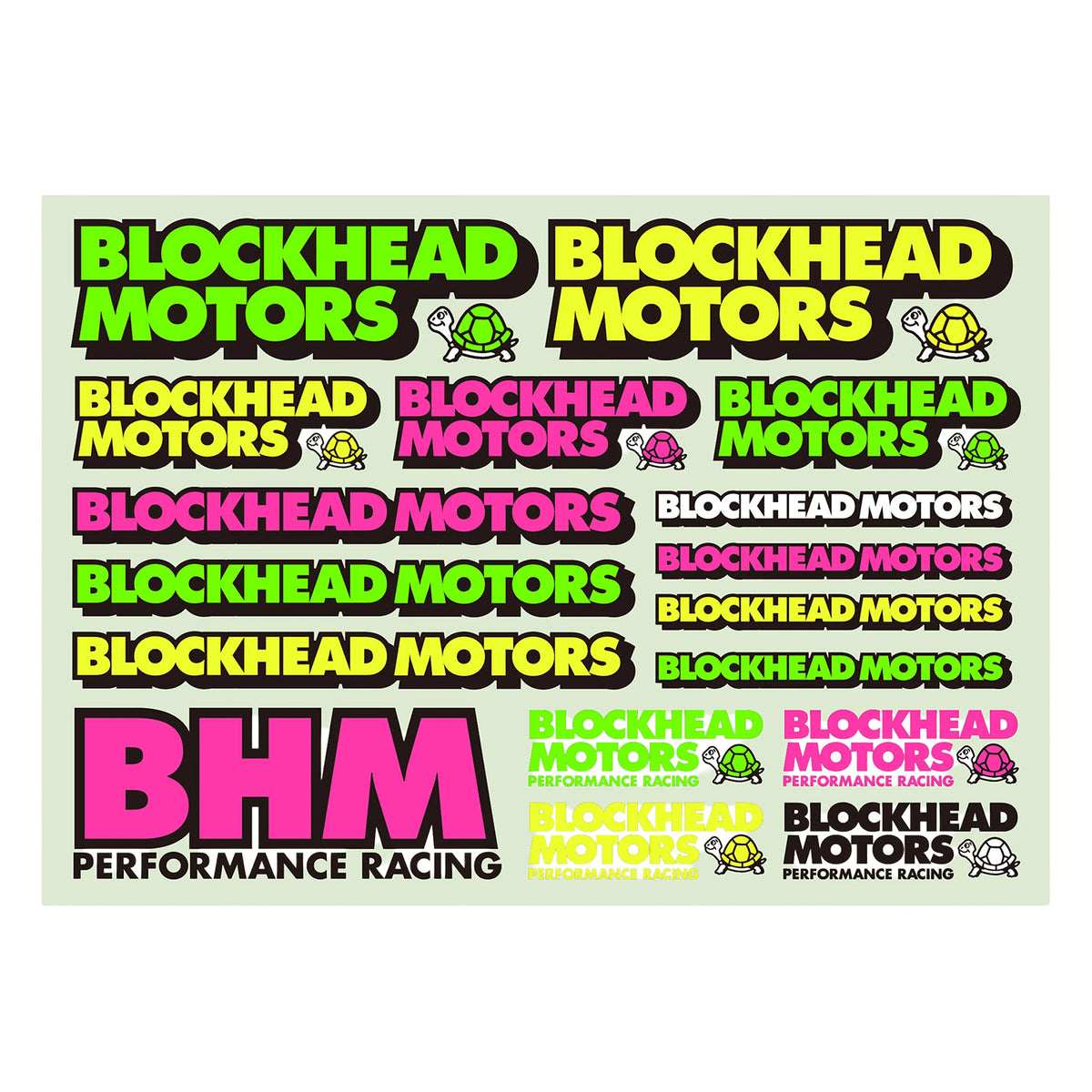 BLOCKHEAD MOTORS Gothic Logo Decal Sheet