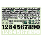 BLOCKHEAD MOTORS Original Decal Sheet