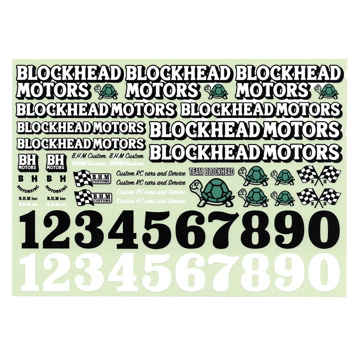BLOCKHEAD MOTORS Original Decal Sheet