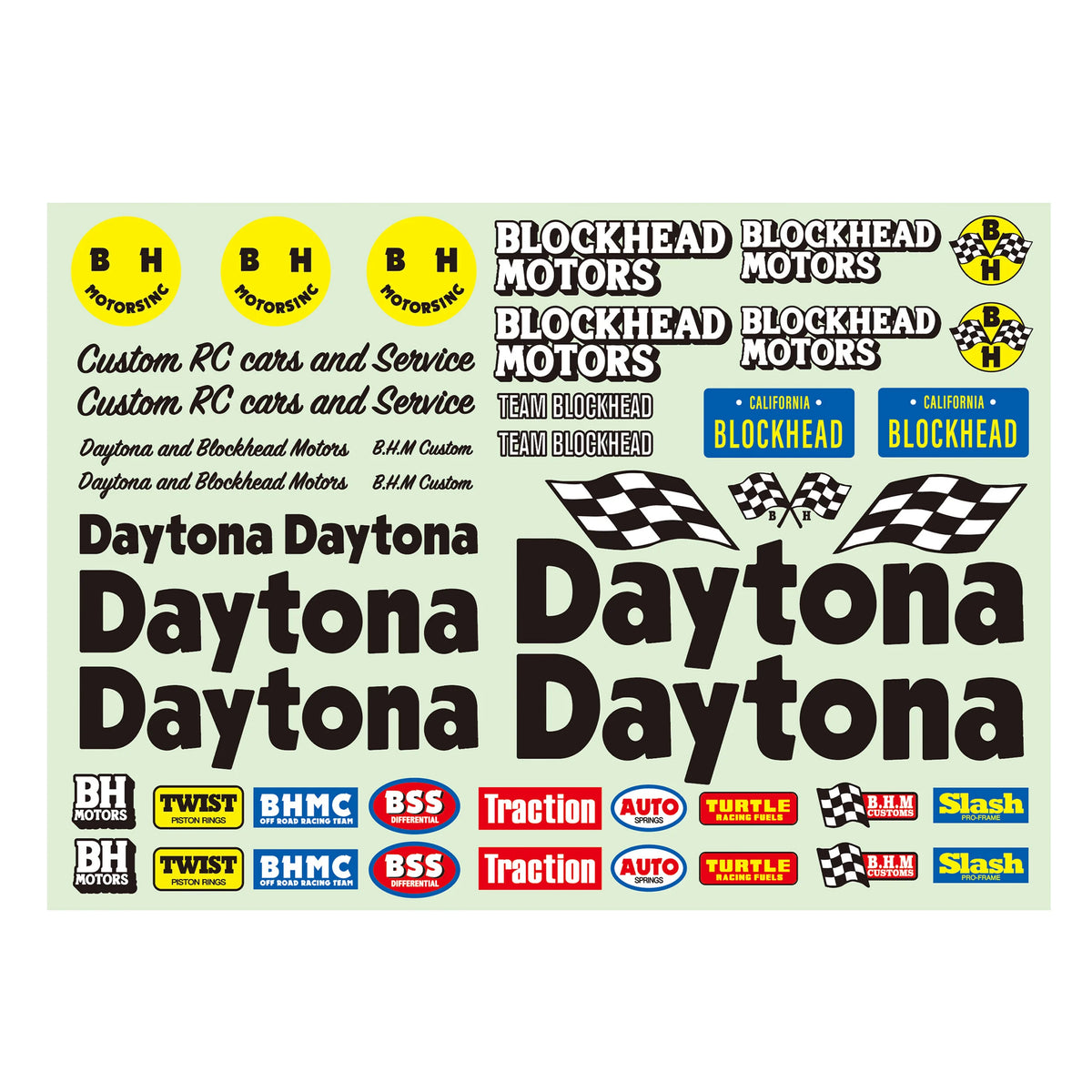 BLOCKHEAD MOTORS x Daytona Decal Sheet