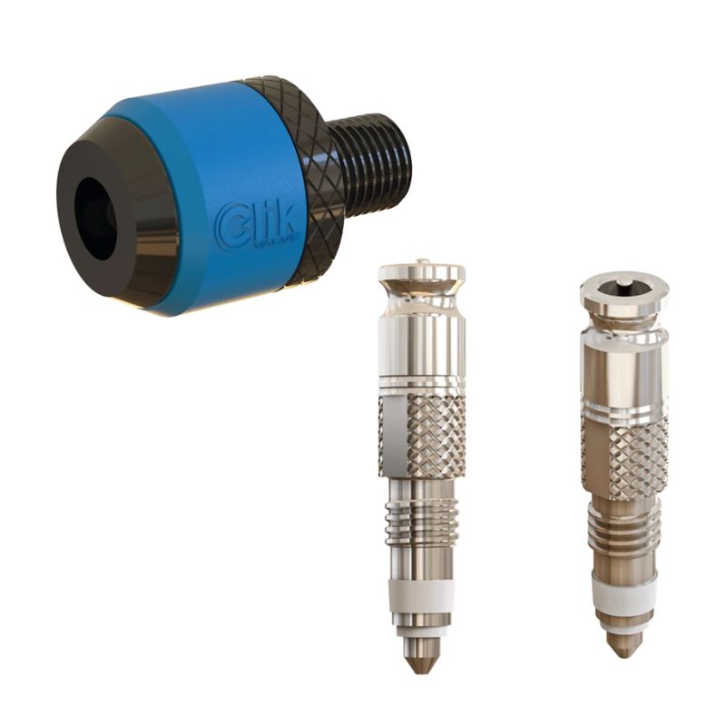 CLIK VALVE Hi-Flow Cores Presta Stems Clik Pump Adapter Set