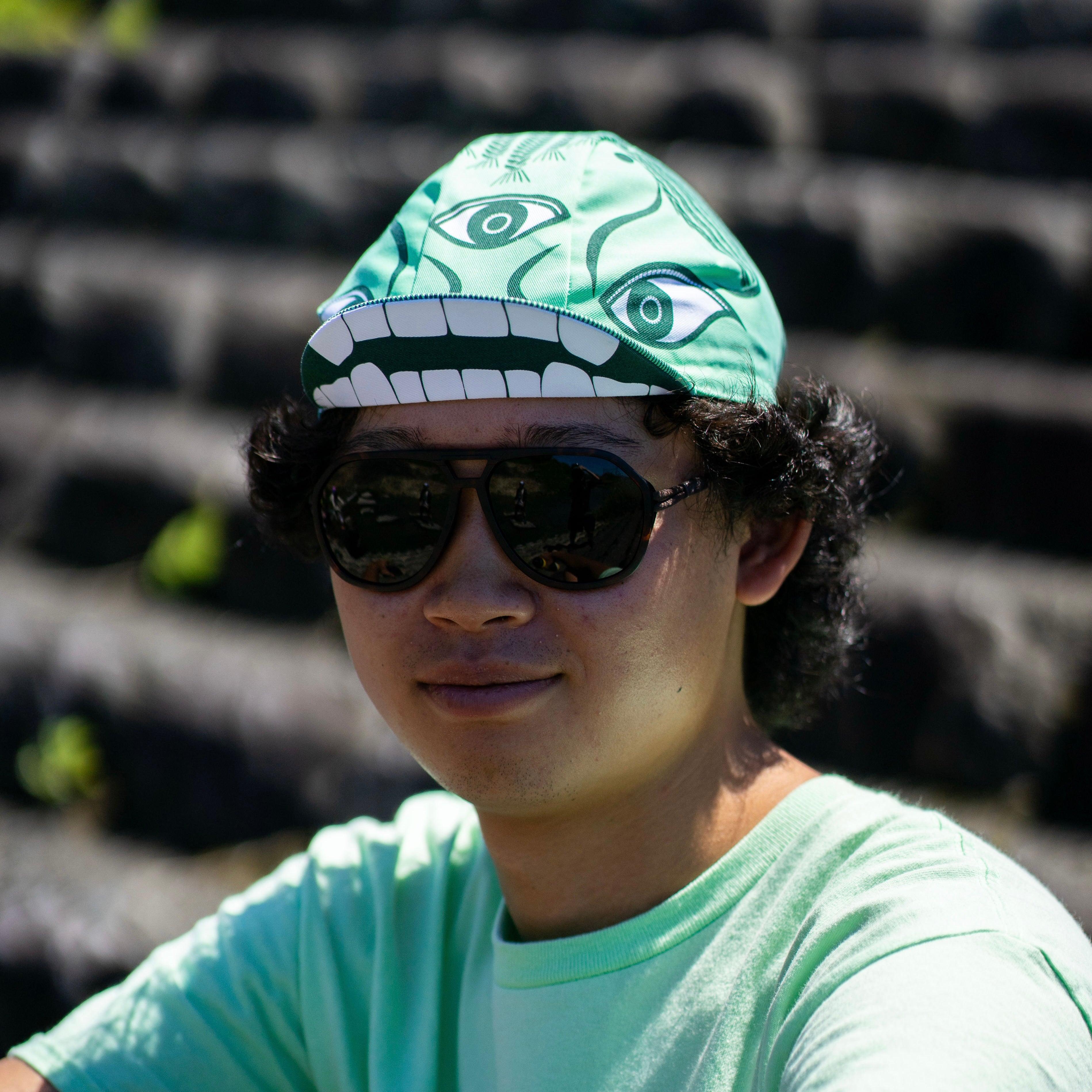 ADAM BELL'S WORKS Cycling Cap - Mitsume (Pale Green)