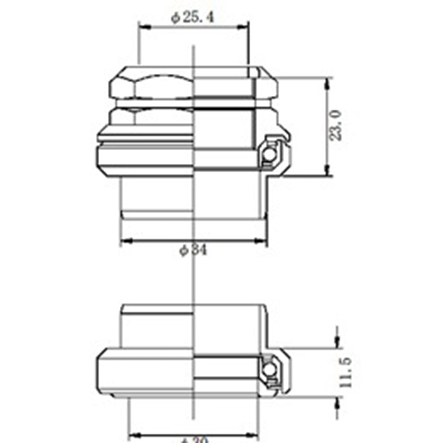 Tange Seiki Falcon FL270C 1 1/8 Old School Threaded, Silver,TAST2992-H