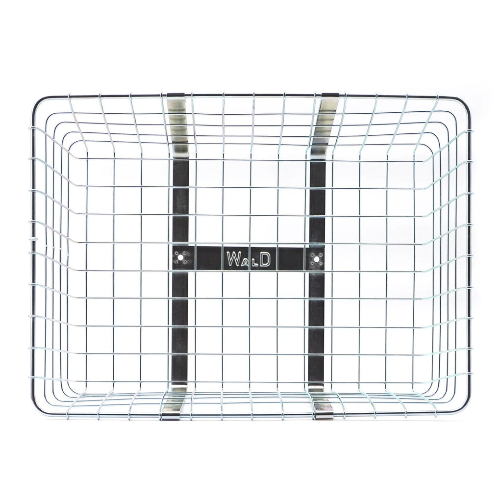 wald 157 front giant delivery bicycle basket (21 x 15 x 9, Silver), (W157B) Built with stout legs and a sturdy cargo band frame the 157 is meant to be put to work 157 Giant Delivery Basket &