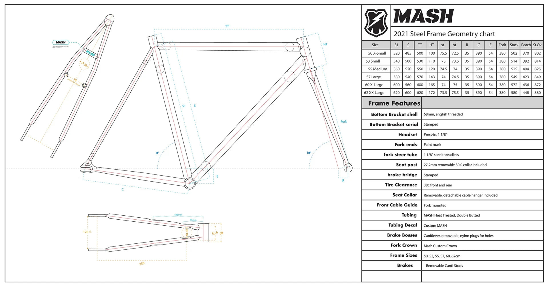 MASH Steel Frame Set 2024 (Black Rainbow)