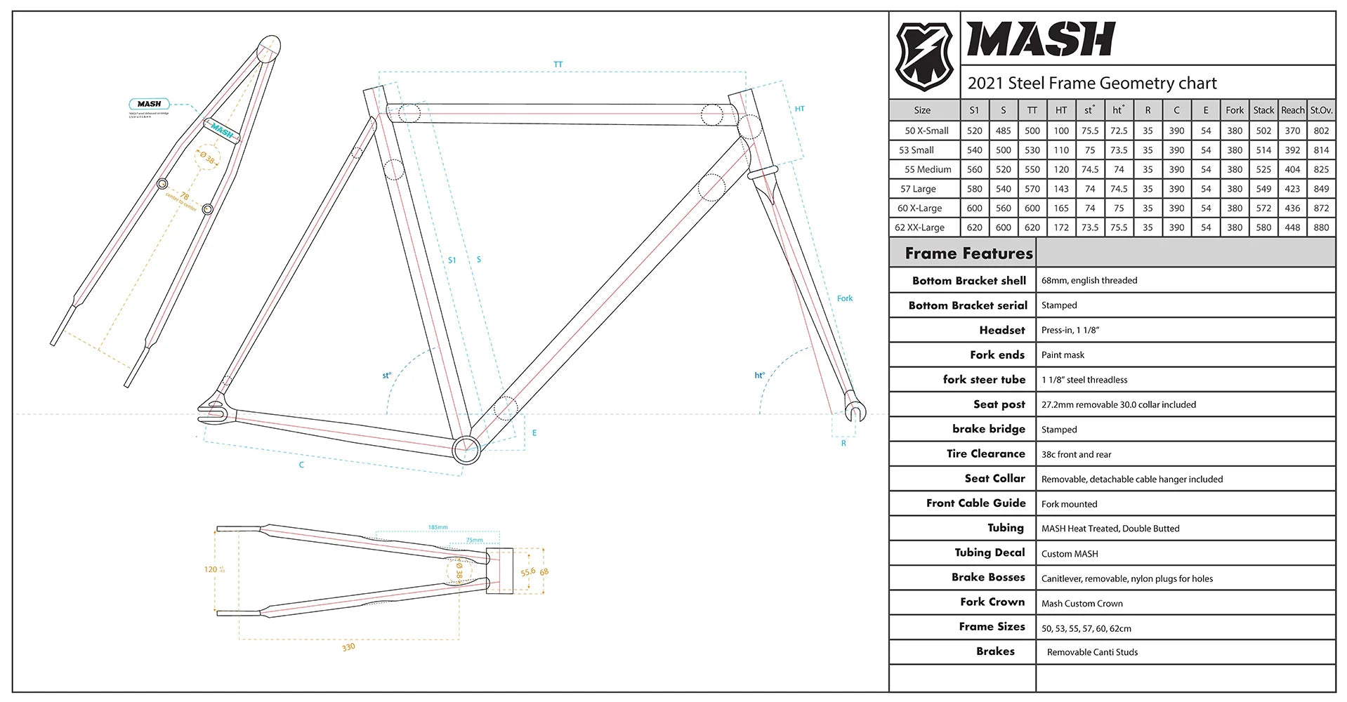 MASH Steel Frame Set 2024 (Black Rainbow) MASH Steel Frame Set 2024 (Black Rainbow)