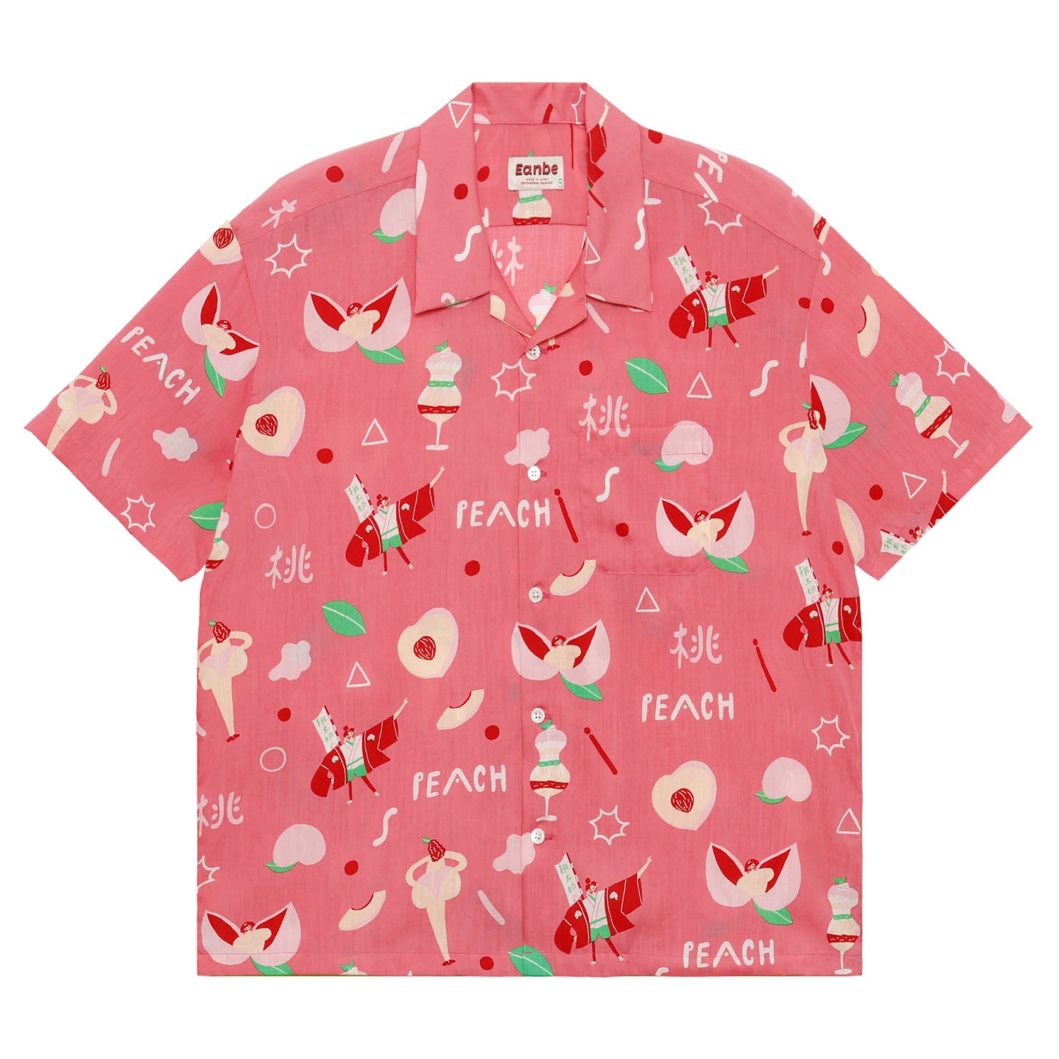 AECA☆ AECA TROPICAL FRUITS HALF SLEEVE 2color 送料無料 EANBE Aloha Shirt / Peach