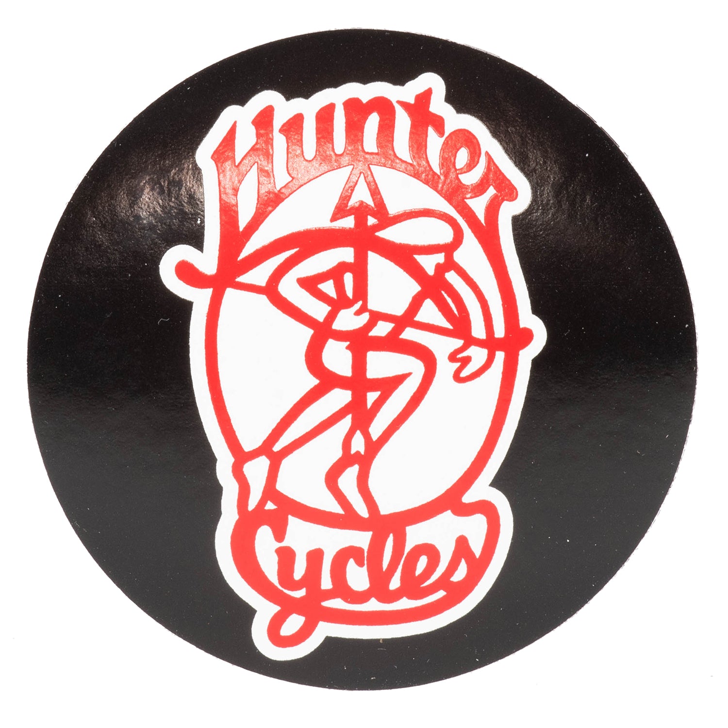 HUNTER CYCLES Silk Print Round Sticker