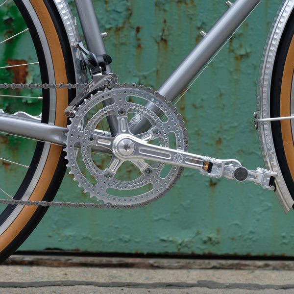 VELO ORANGE Grand Cru Drillium 110 Fluted Double Crankset