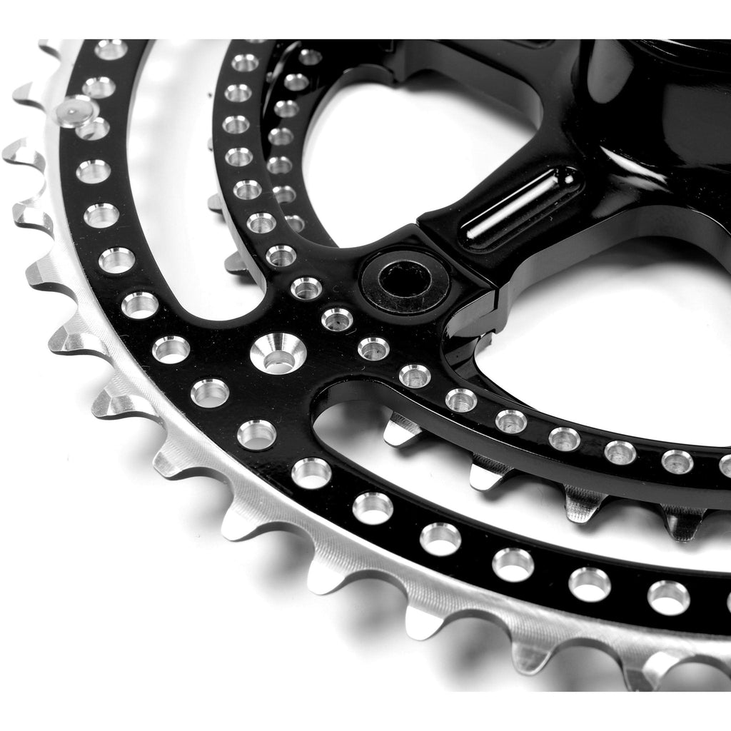 VELO ORANGE Grand Cru Drillium 110 Fluted Double Crankset
