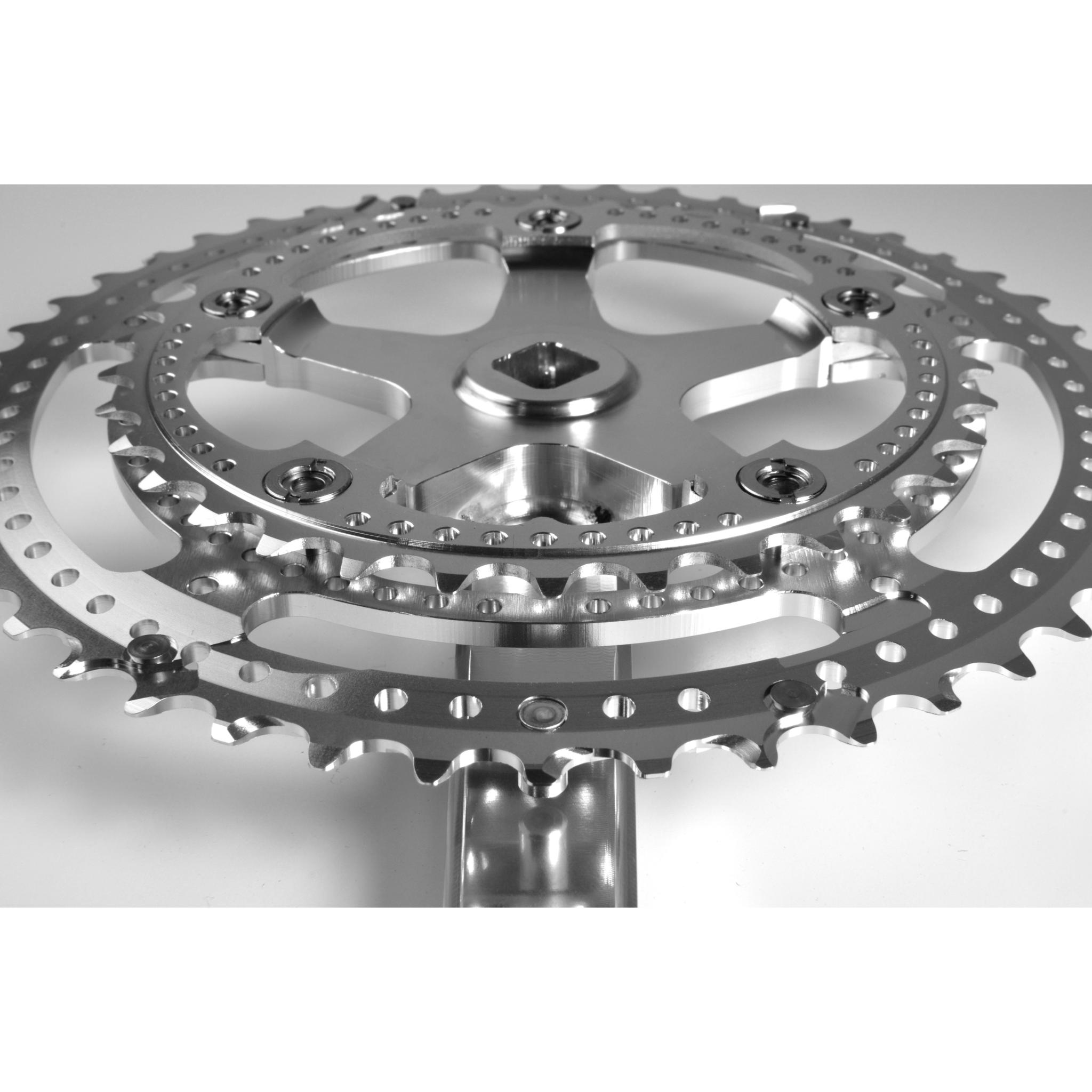 VELO ORANGE Grand Cru Drillium 110 Fluted Double Crankset