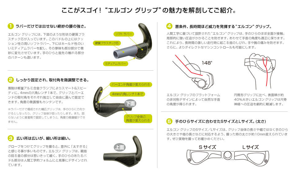 ERGON GC1 BioKork Ergonomic Grips