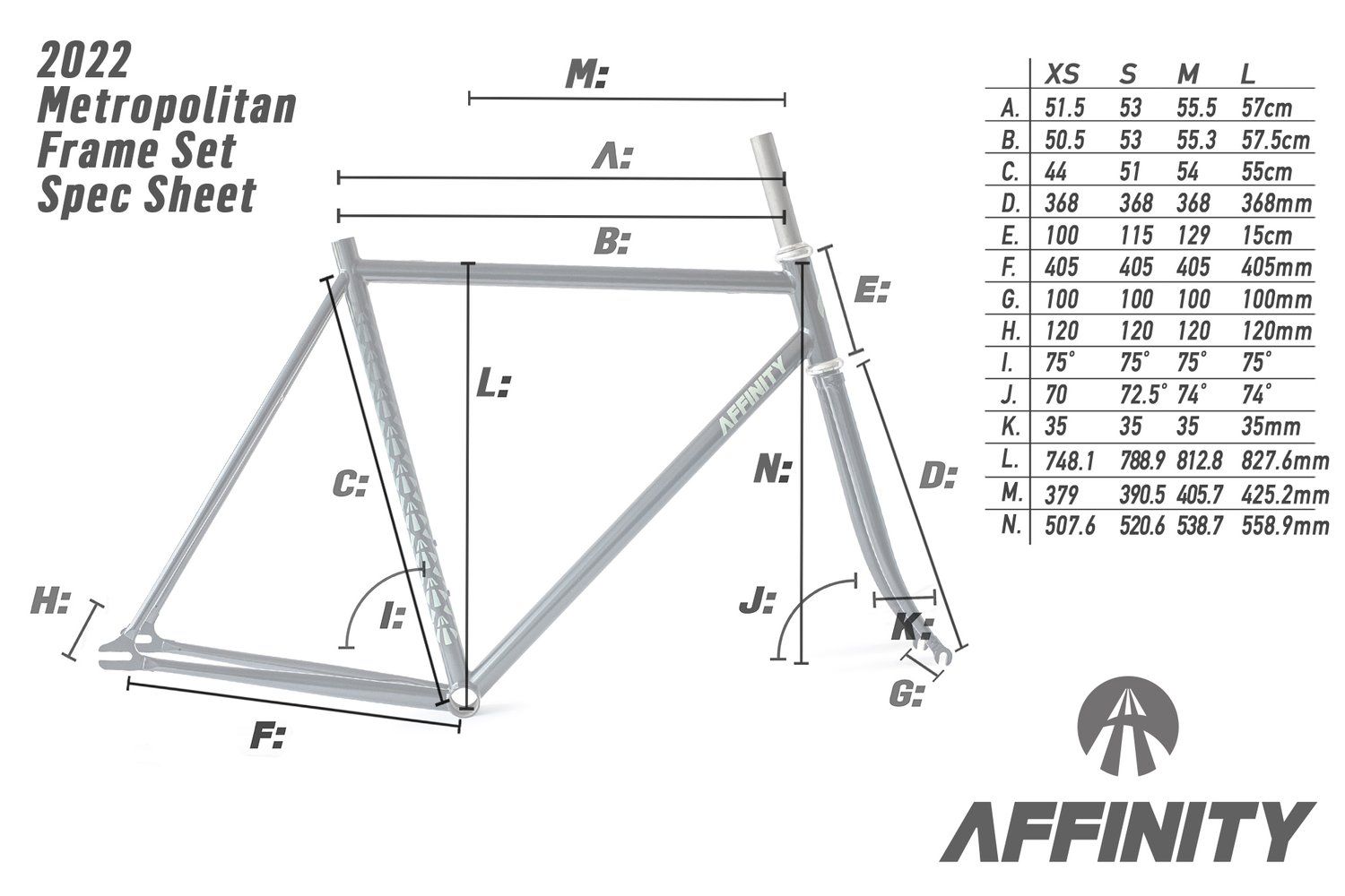 AFFINITY CYCLES Metropolitan Track Frame Set