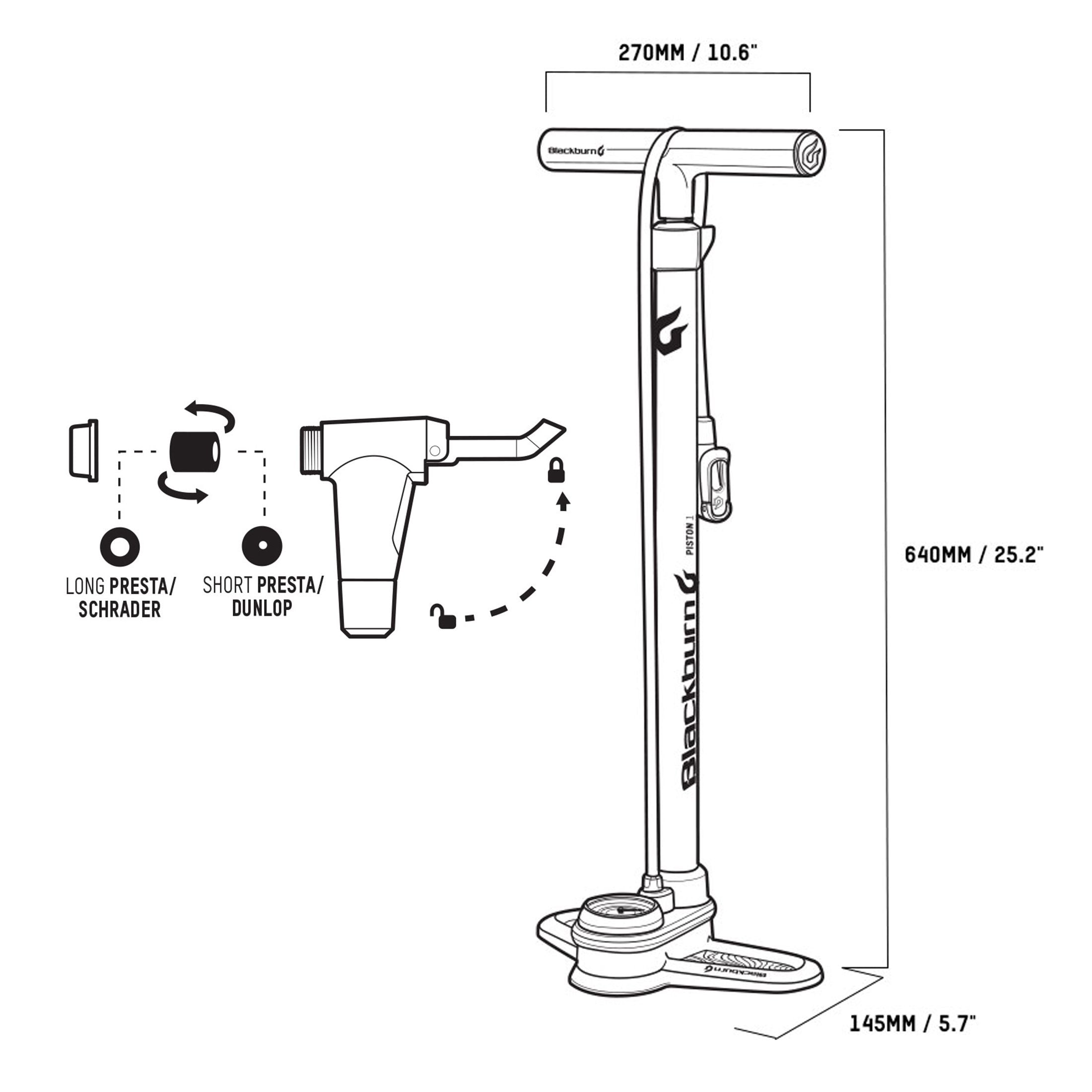 Blackburn piston 1 hot sale bike floor pump